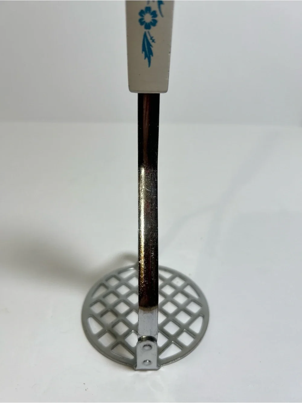 Vintage Blue Cornflower Masher Coordinate with Corning Ware Japan Stainless